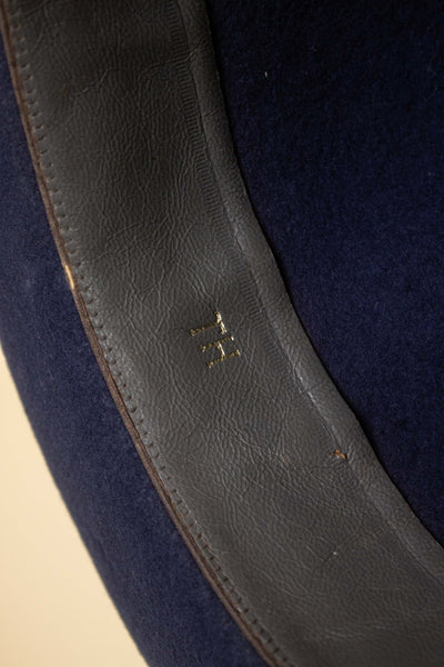 SWEDISH 1910S/1920S BLUE FELT HAT BY KH. SIZE 55,5