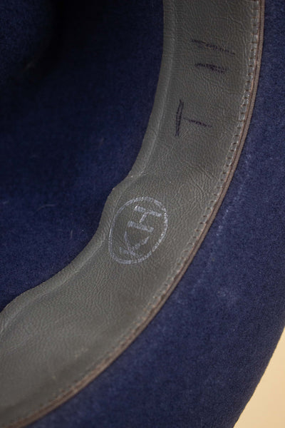 SWEDISH 1910S/1920S BLUE FELT HAT BY KH. SIZE 55,5