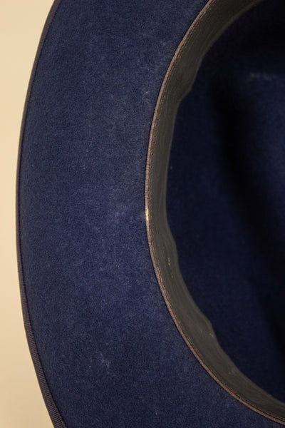 SWEDISH 1910S/1920S BLUE FELT HAT BY KH. SIZE 55,5