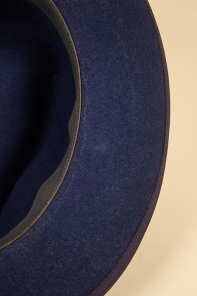 SWEDISH 1910S/1920S BLUE FELT HAT BY KH. SIZE 55,5