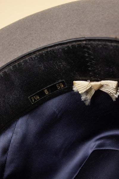 ITALIAN GREY-BEIGE FEDORA HAT FROM BORSALINO. SIZE 57,5