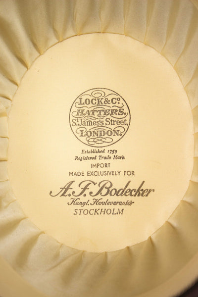 BRITISH 1950S/1960S TAUPE BOWLER HAT BY LOCK & CO. SIZE EU 54