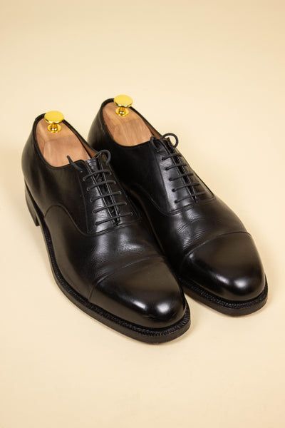 SWEDISH 1956 BLACK OXFORD SHOES BY MASTER. SIZE CA EU 45 (US 12/UK 11.5)