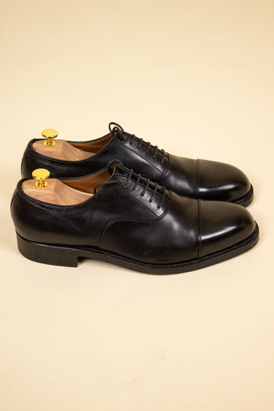 SWEDISH 1956 BLACK OXFORD SHOES BY MASTER. SIZE CA EU 45 (US 12/UK 11.5)