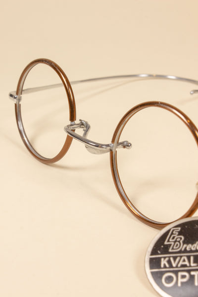 BRITISH DEADSTOCK 1920-1940S ROUND WINDSOR EYEGLASSES FROM BREDENBERGS OPTIK