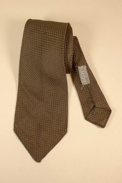 SWEDISH 1930S/1940S OLIVE GRENADINE SILK TIE BY FRÖJDS