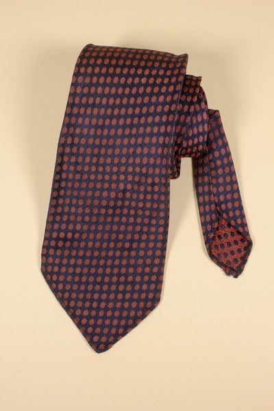 FRENCH 1930S/1940S TIE WITH PINK AND DARK BLUE PATTERN