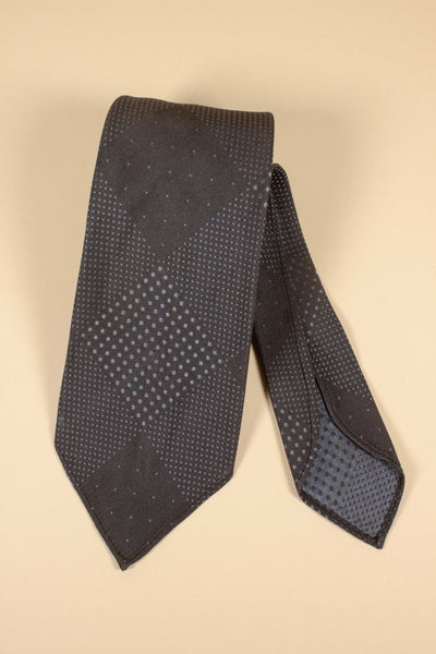 FRENCH 1940S/1950S TIE WITH SILVER GREY AND DARK GREY PATTERN