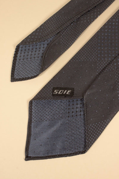 FRENCH 1940S/1950S TIE WITH SILVER GREY AND DARK GREY PATTERN