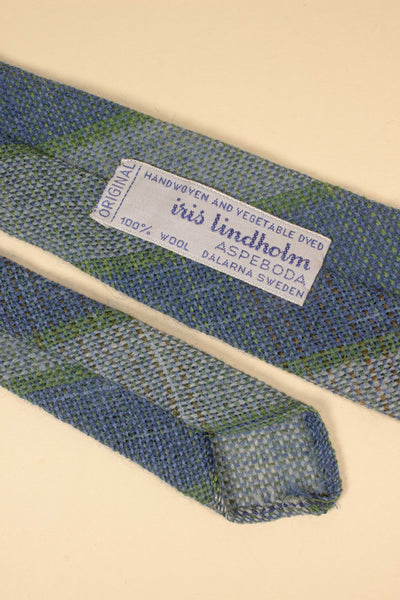 SWEDISH 1960S GREY, GREEN AND BLUE WOOL TIE