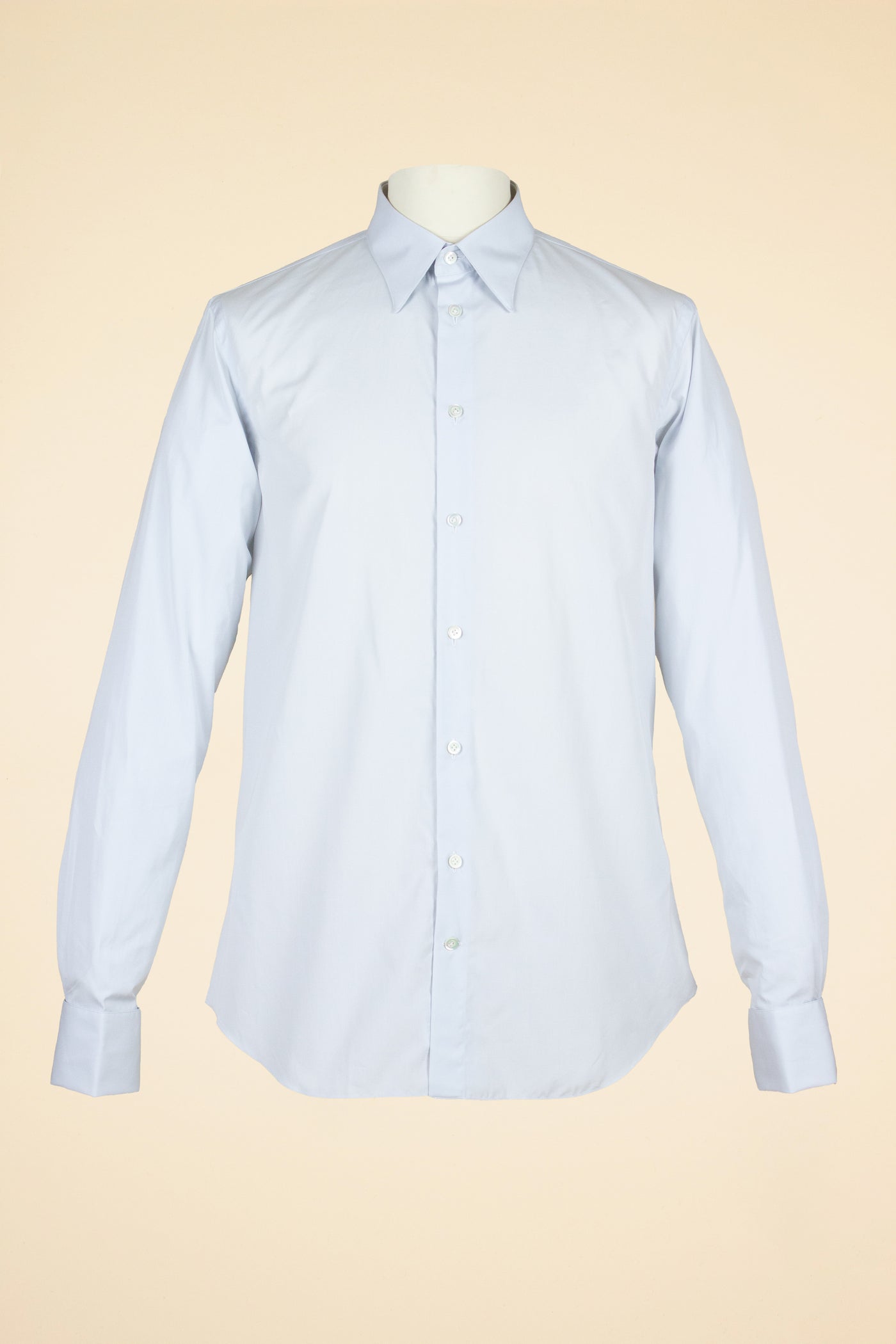 A. MARCHESAN BLUE-GREY SHIRT WITH "AQUILEIA" COLLAR AND FRENCH CUFFS