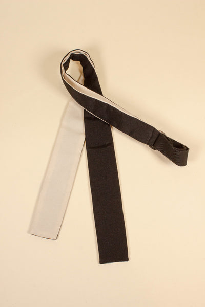 1950s/1960s white and black silk bow tie