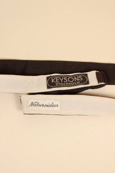 1950s/1960s white and black silk bow tie