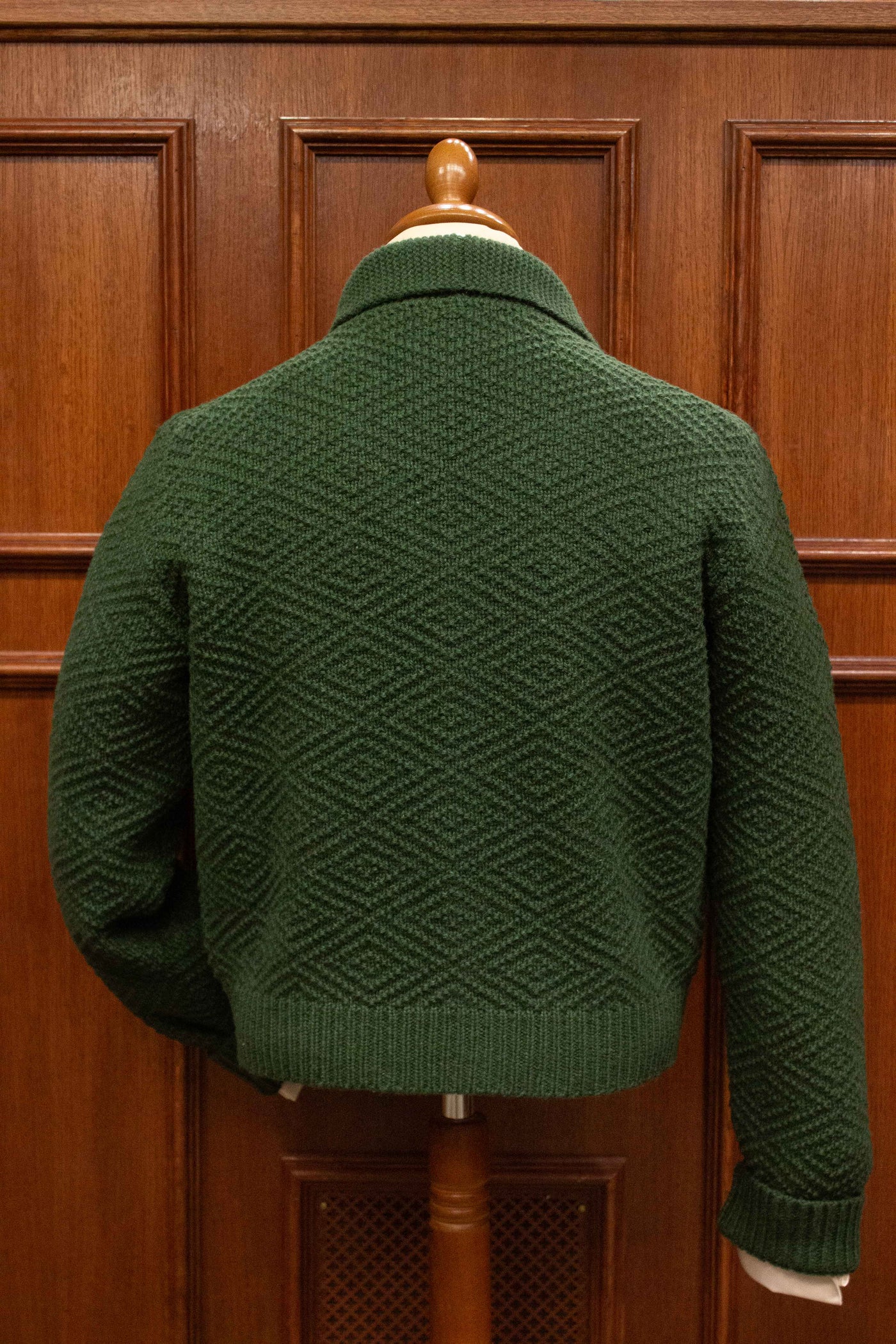 A. Marchesan "Laggarsvik" knitted shawl collar wool cardigan forest green