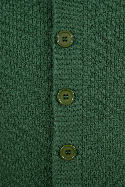 A. Marchesan "Laggarsvik" knitted shawl collar wool cardigan forest green