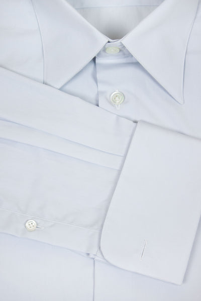 A. MARCHESAN BLUE-GREY SHIRT WITH "AQUILEIA" COLLAR AND FRENCH CUFFS