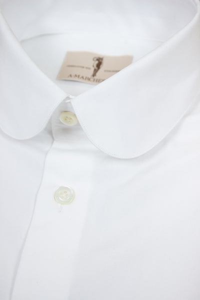 A. MARCHESAN WHITE SHIRT WITH  "LIGNANO" CLUB COLLAR AND FRENCH CUFFS