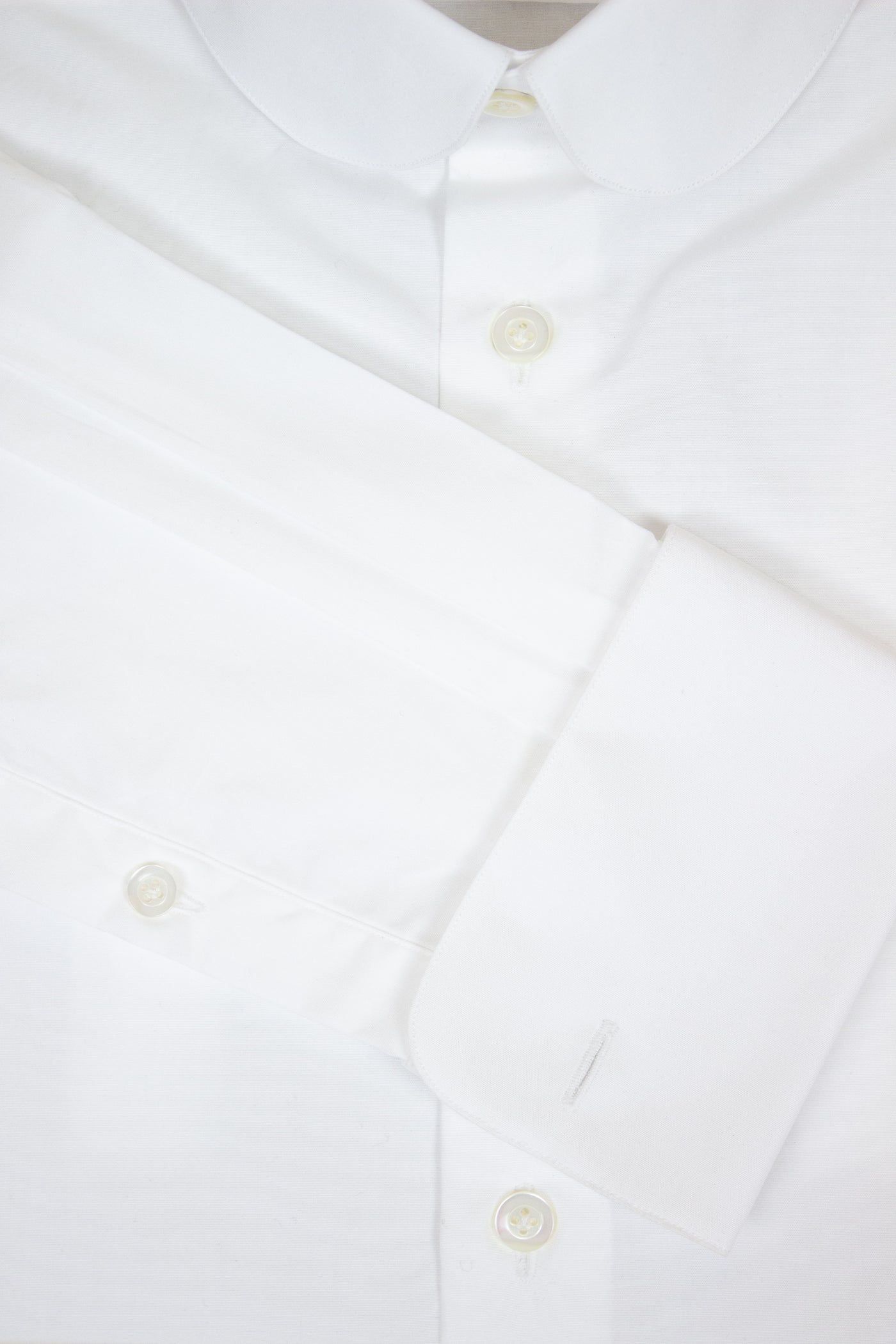 A. MARCHESAN WHITE SHIRT WITH  "LIGNANO" CLUB COLLAR AND FRENCH CUFFS