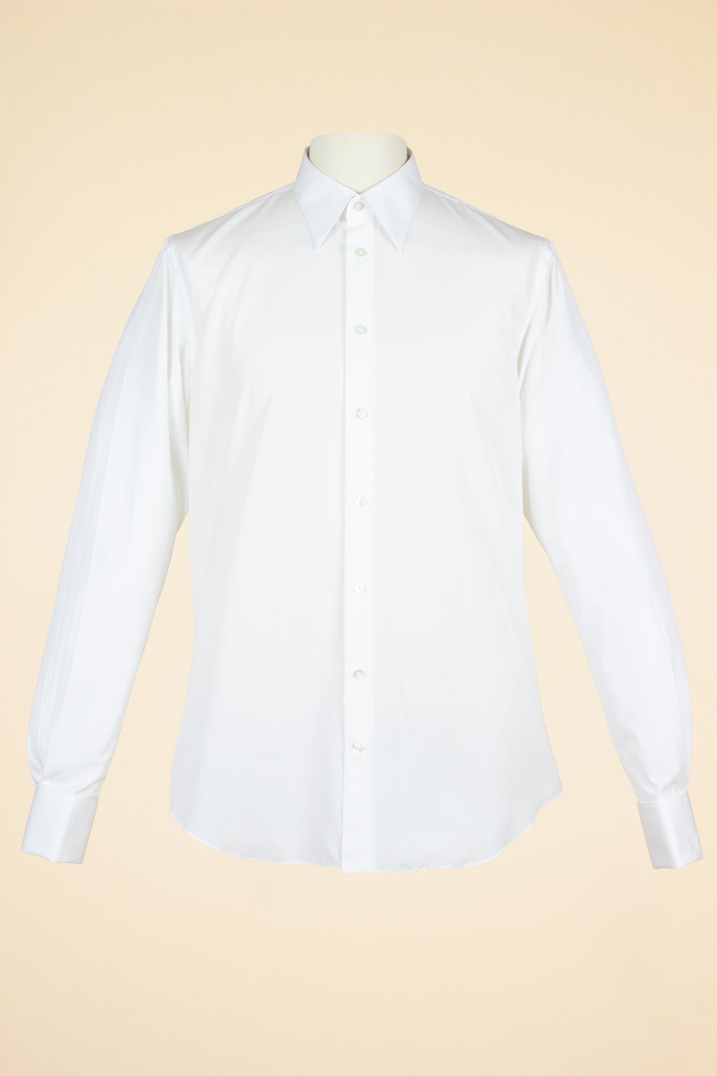 A. MARCHESAN WHITE SHIRT WITH  "LIGNANO" CLUB COLLAR AND FRENCH CUFFS