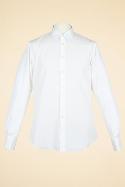 A. MARCHESAN WHITE SHIRT WITH  "LIGNANO" CLUB COLLAR AND FRENCH CUFFS