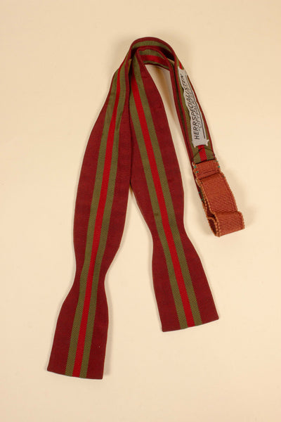 1950s red bow tie with green stripes