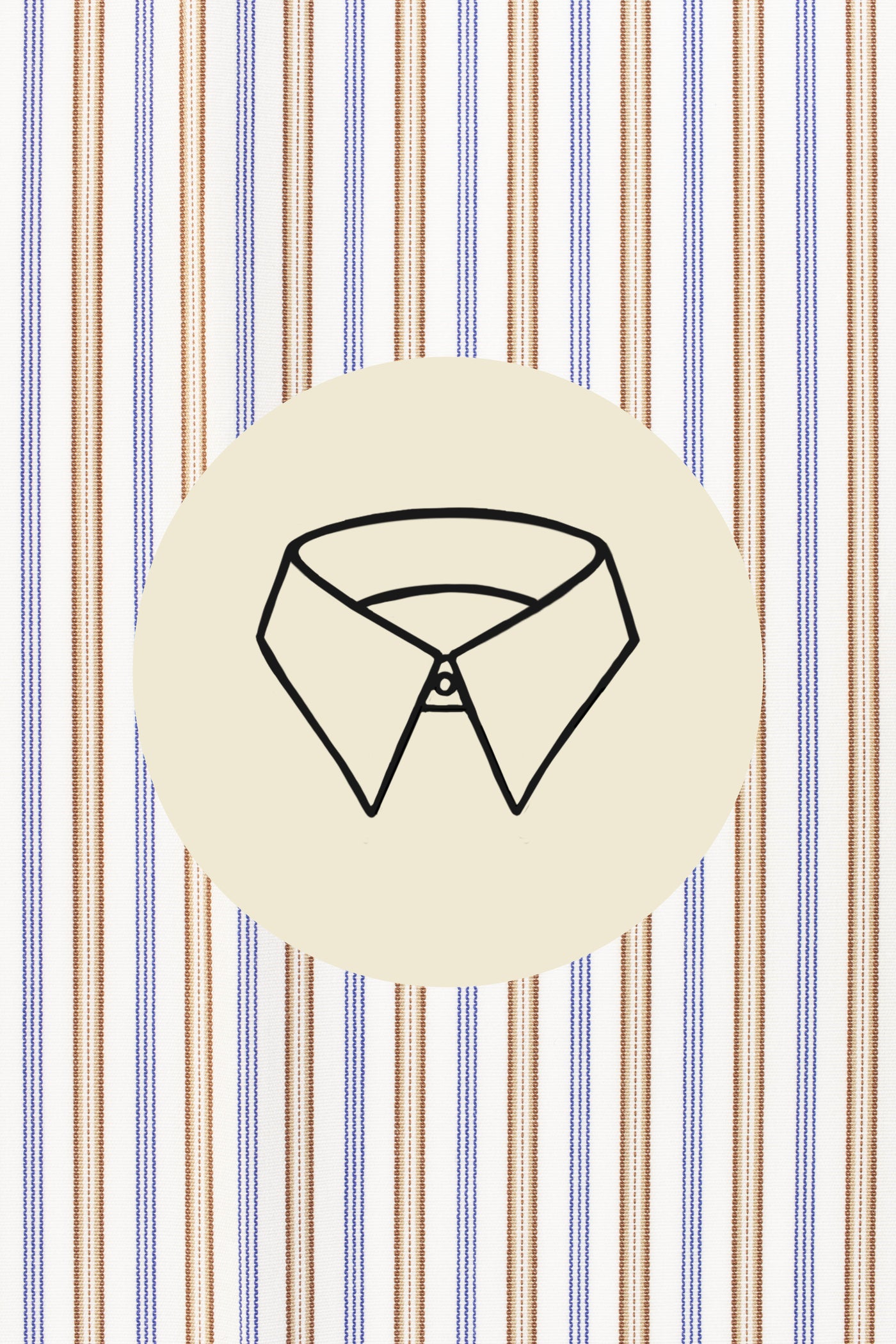 Blue and light brown stripes on white (0005) with Aquileia regular collar