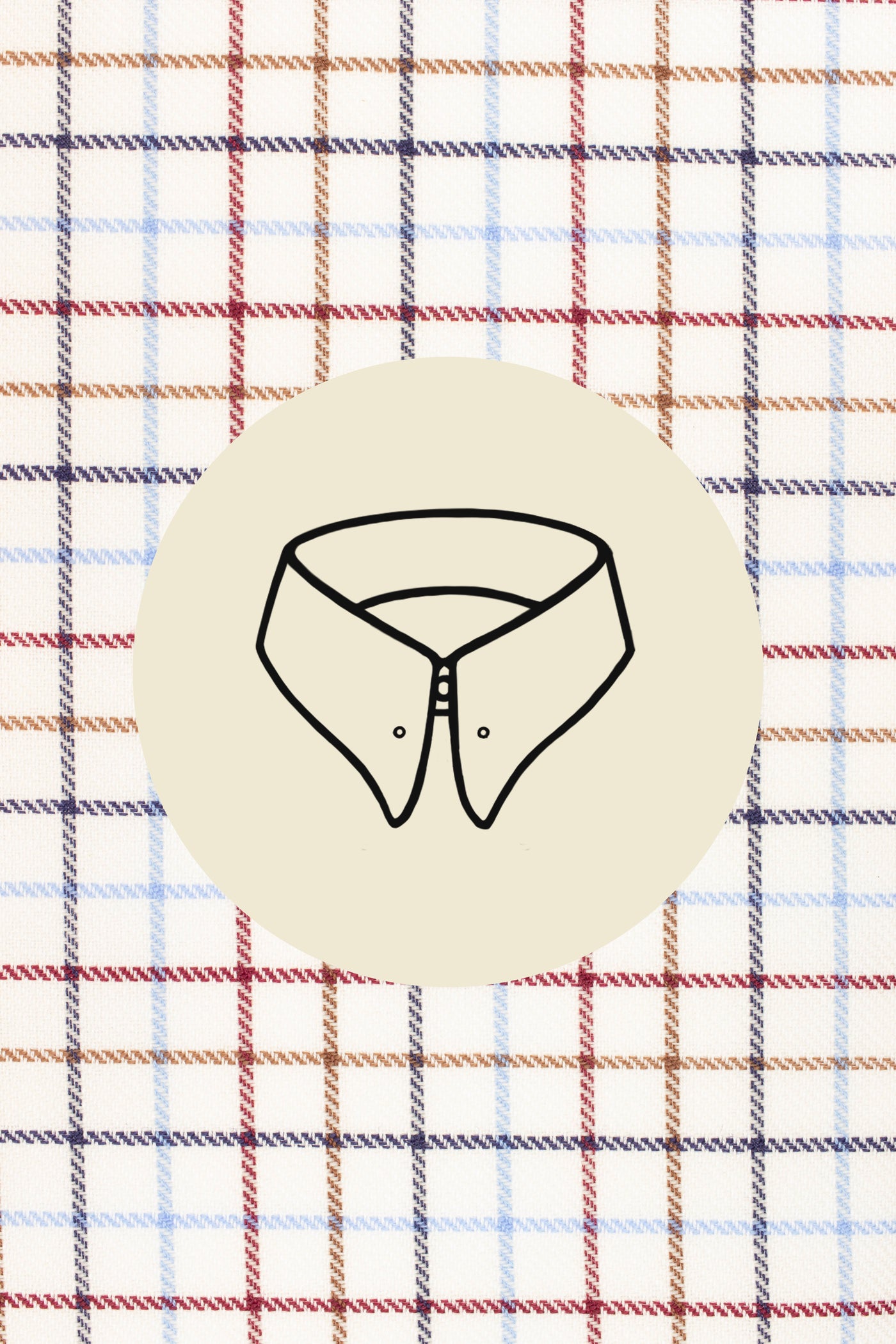 Red/blue/brown/black checkered tattersall (0046) with Aquileia pin collar