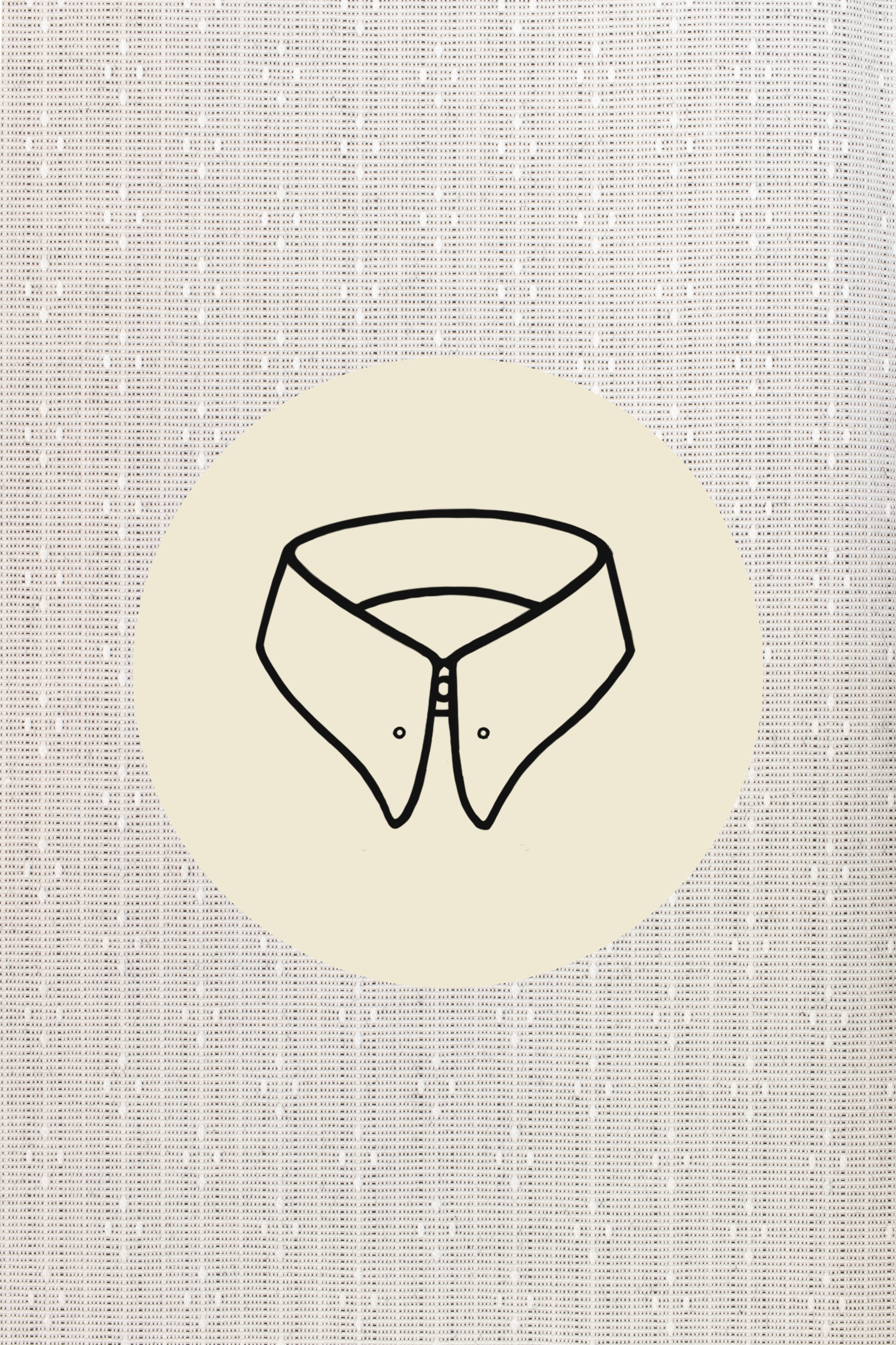 White subtle pattern on grey (0050) with Aquileia pin collar – A. MARCHESAN