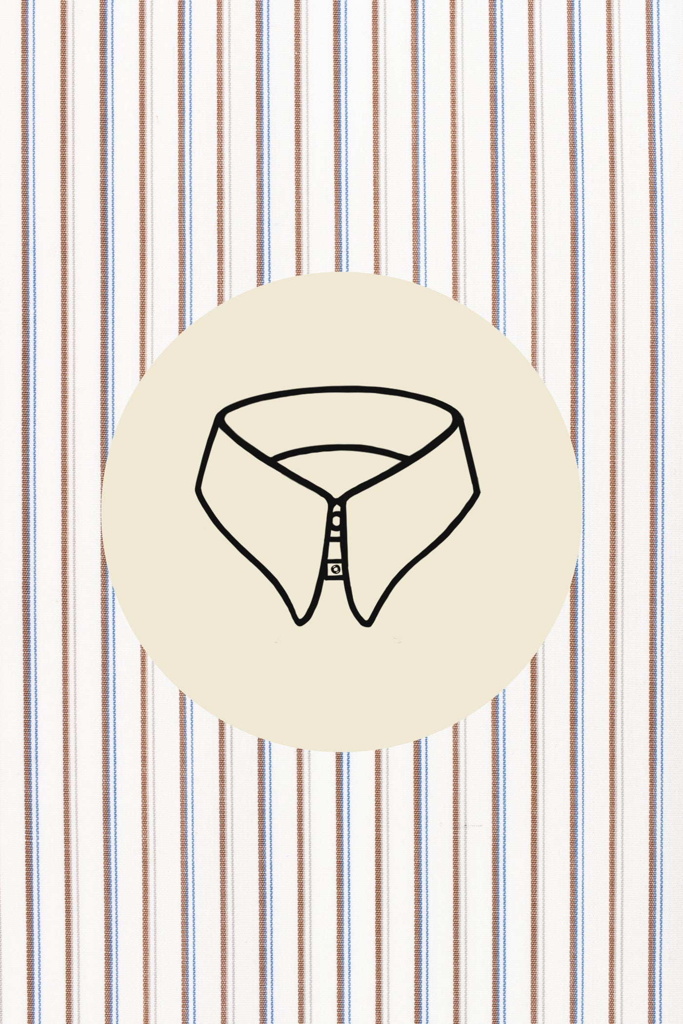 Light brown, dark brown and blue stripes on white (0017) with Aquileia tab collar