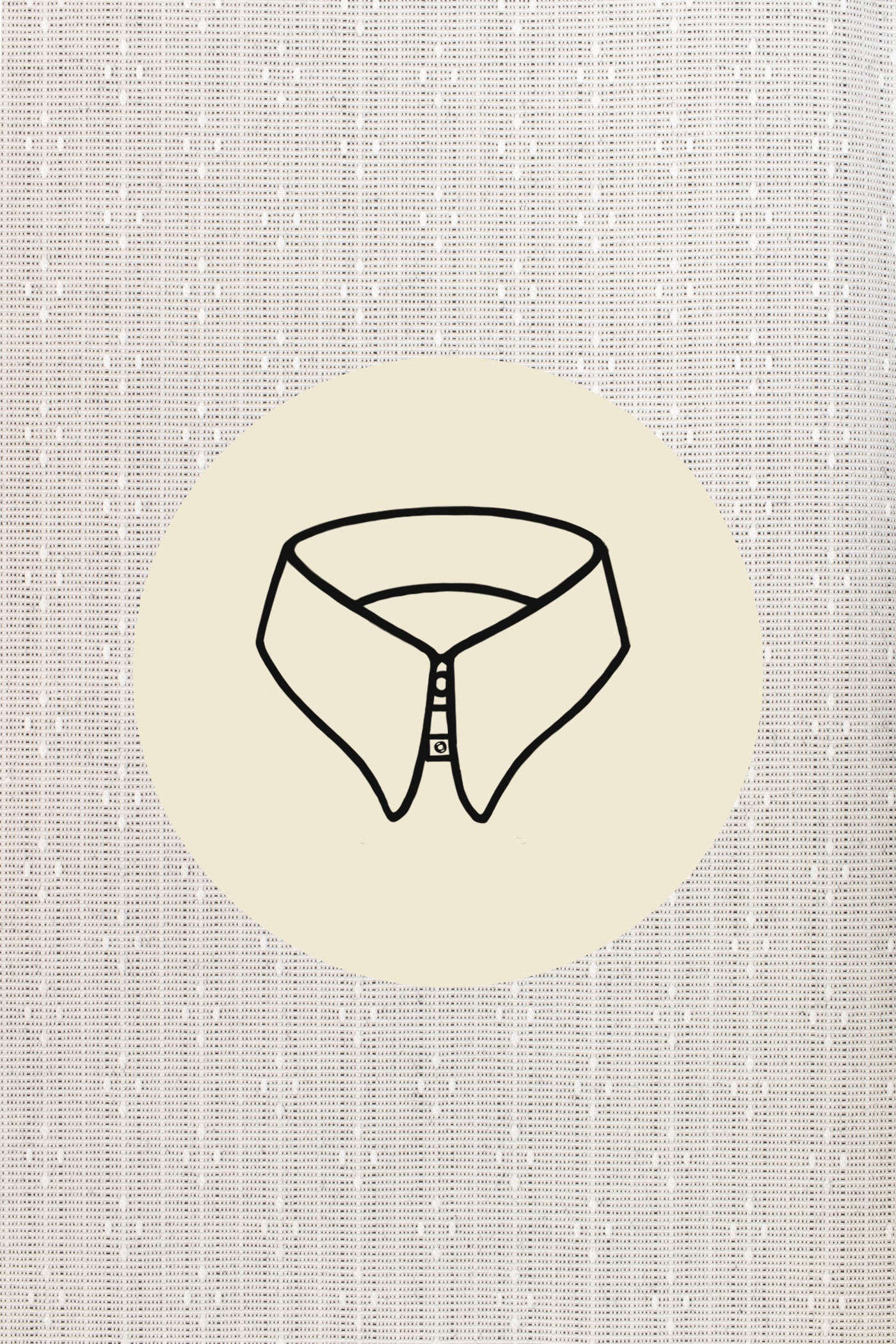 White subtle pattern on grey (0050) with Aquileia tab collar
