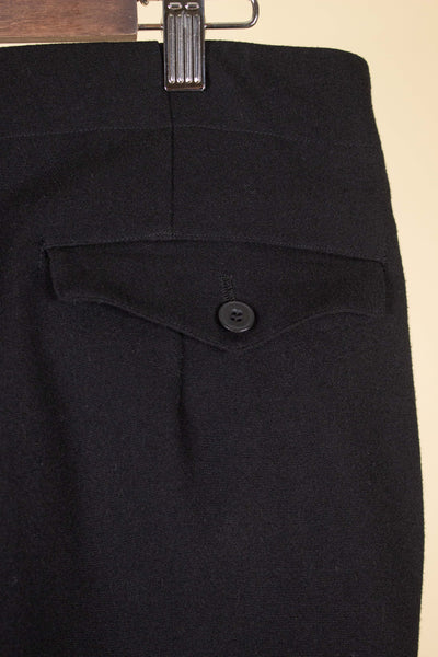SWEDISH 1940S/1950S BLACK TWO PIECE DOUBLE BREASTED SUIT. SIZE CA EU 52-54