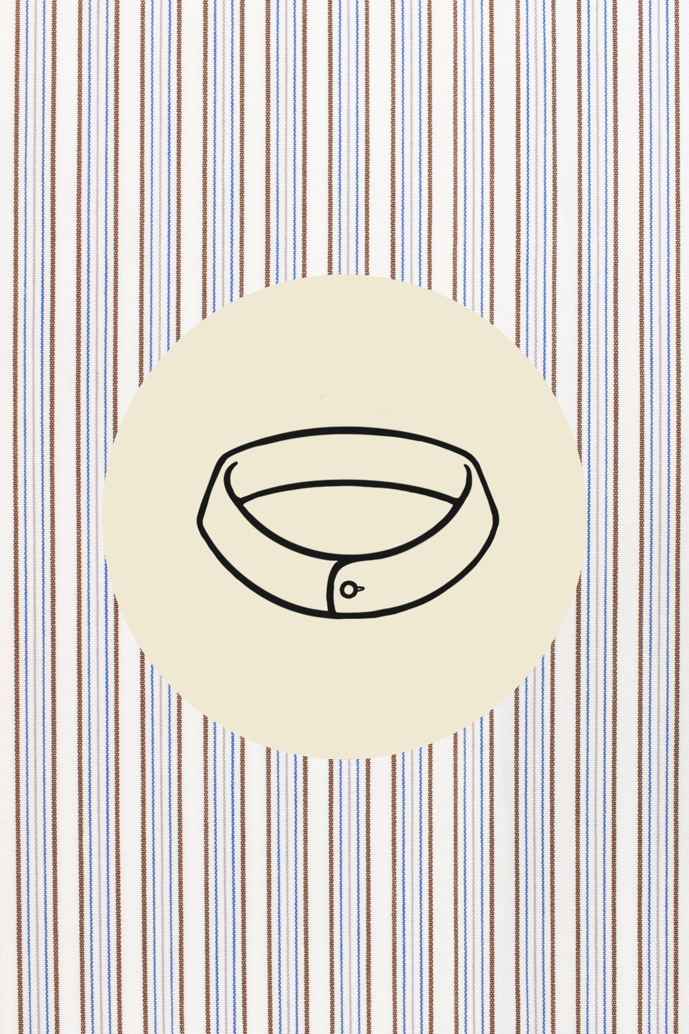 Brown, yellow and blue stripes on white (0004) with Grado collar