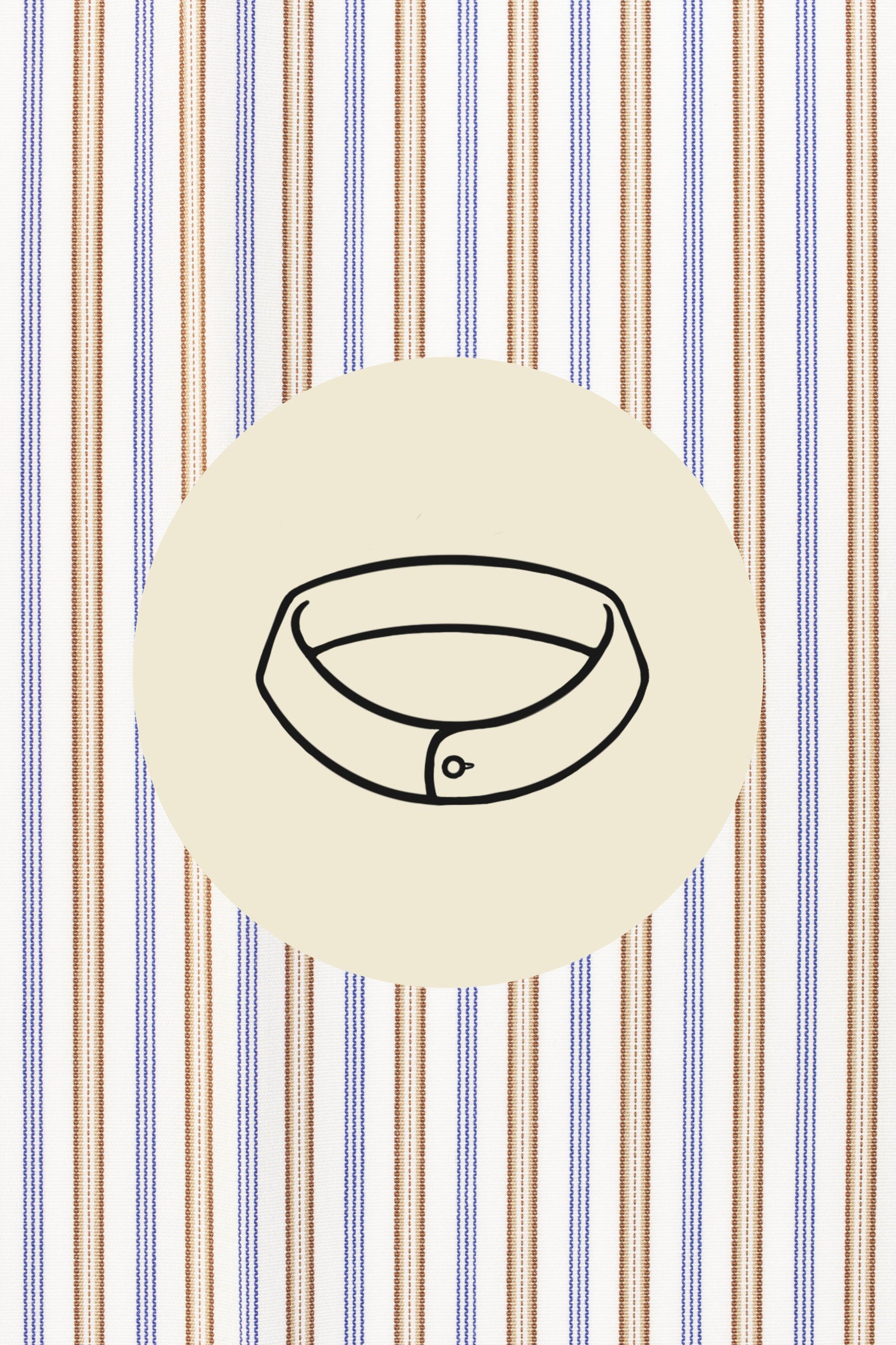 Blue and light brown stripes on white (0005) with Grado collar