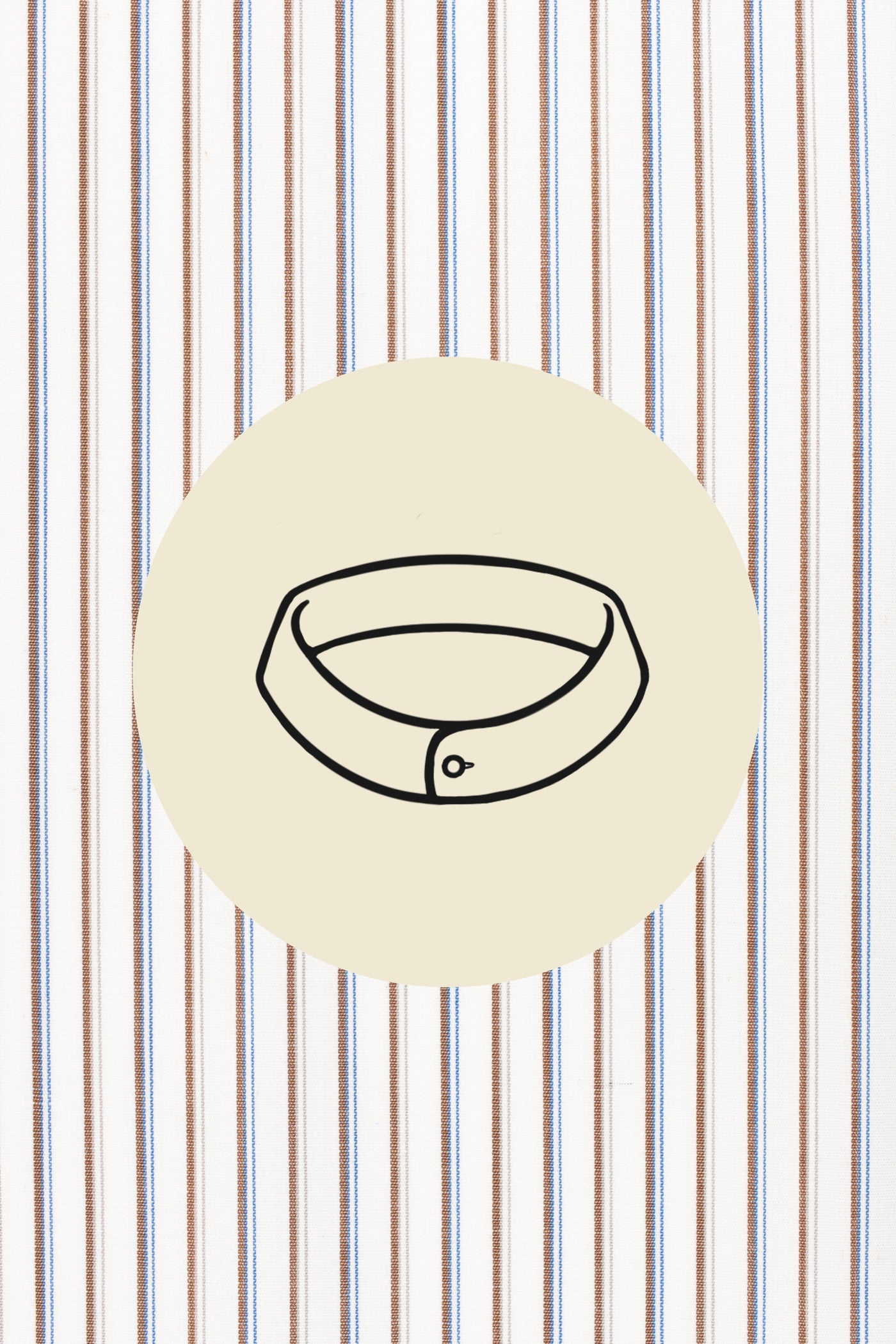 Light brown, dark brown and blue stripes on white (0017) with Grado collar