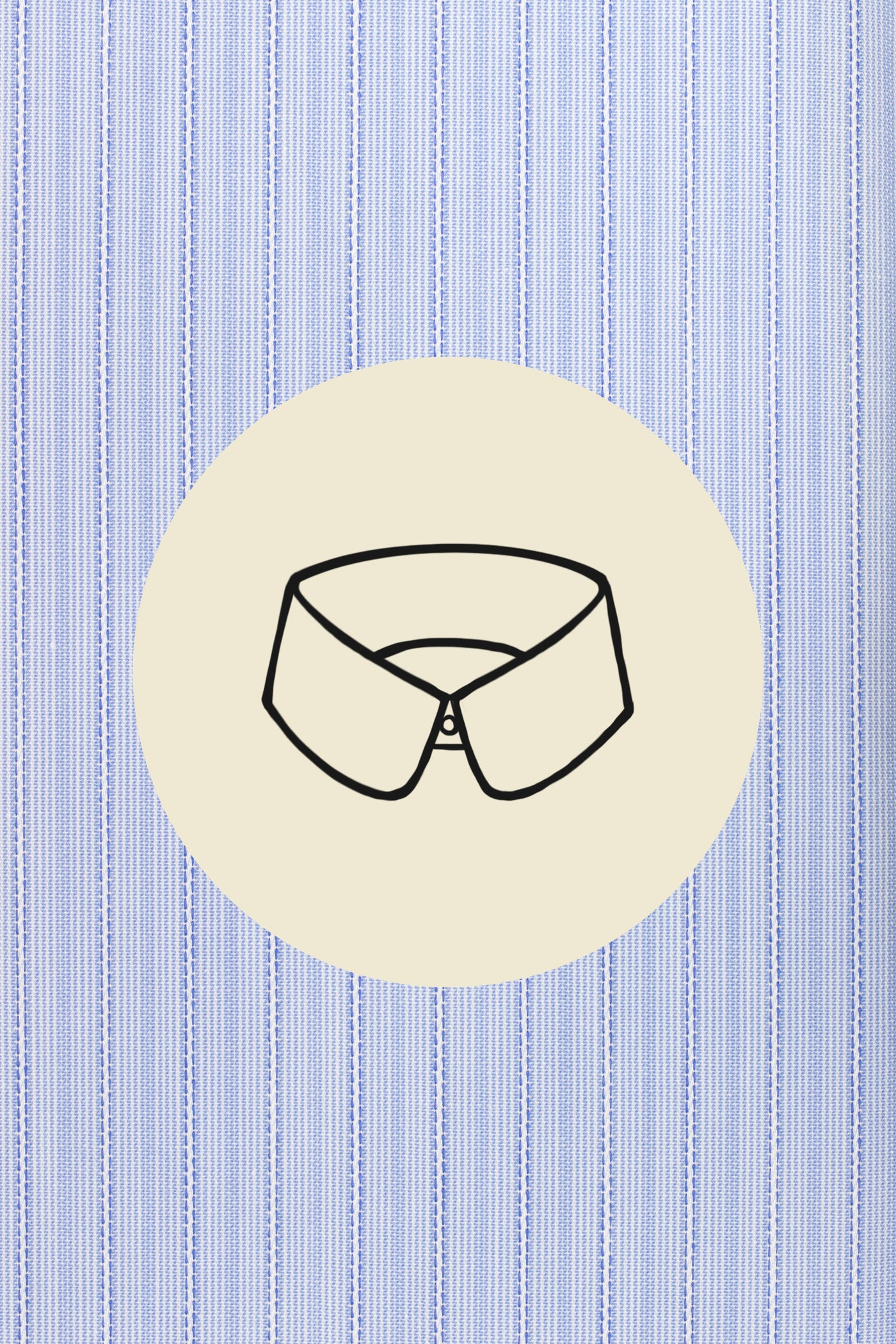 White and blue stripes on blue (0007) with Lignano collar