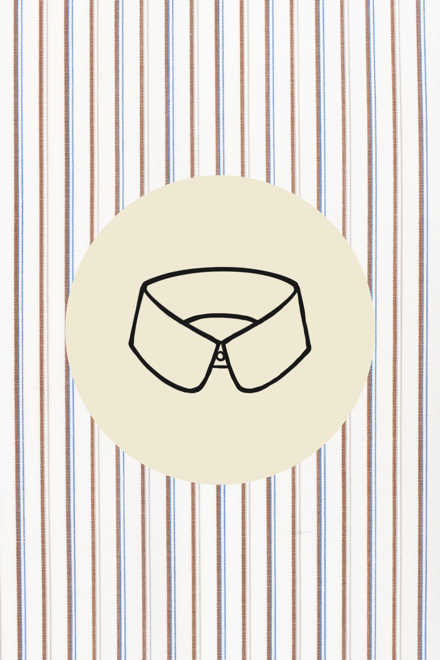 Light brown, dark brown and blue stripes on white (0017) with Lignano collar