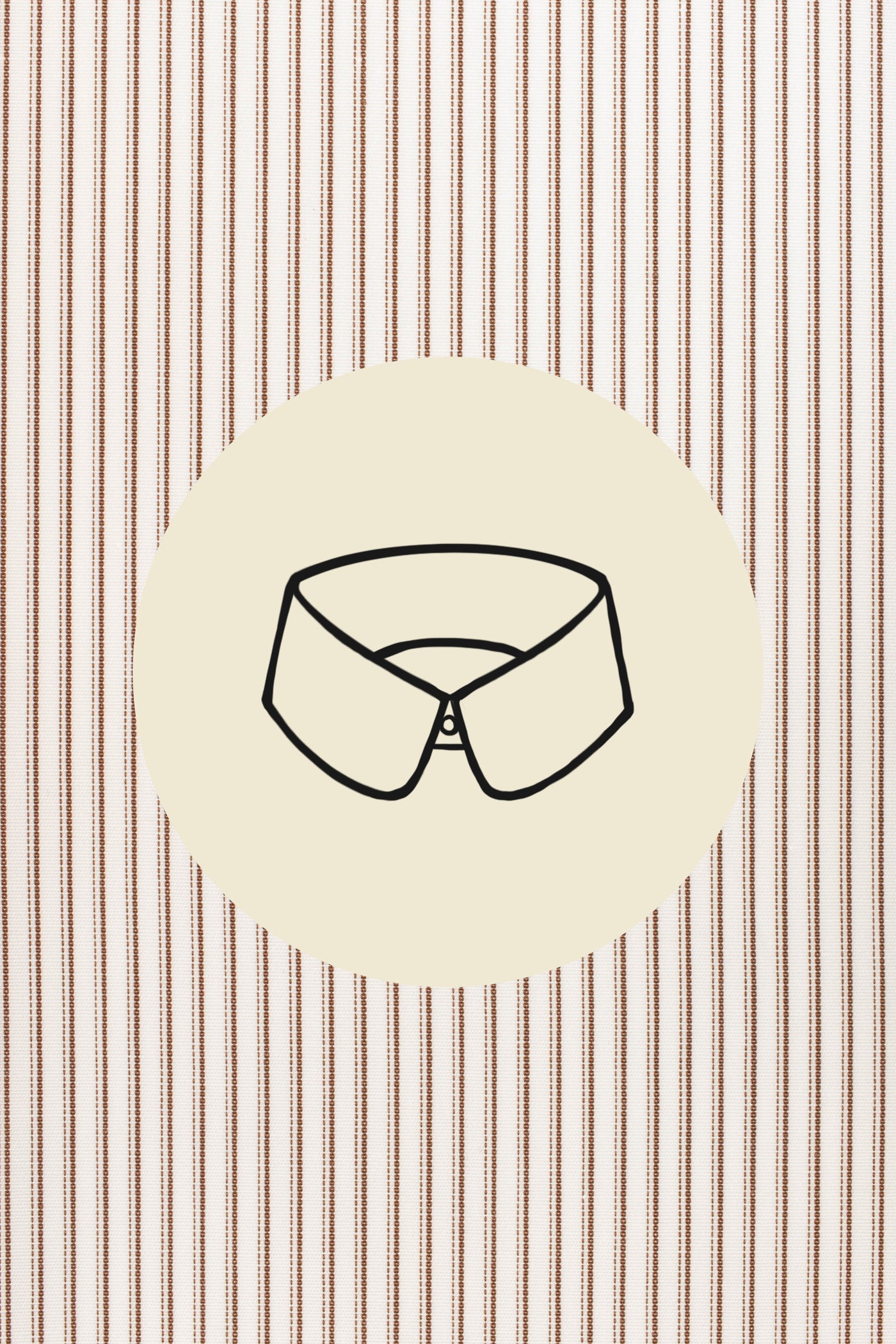 Medium brown stripes on white (0025) with Lignano collar