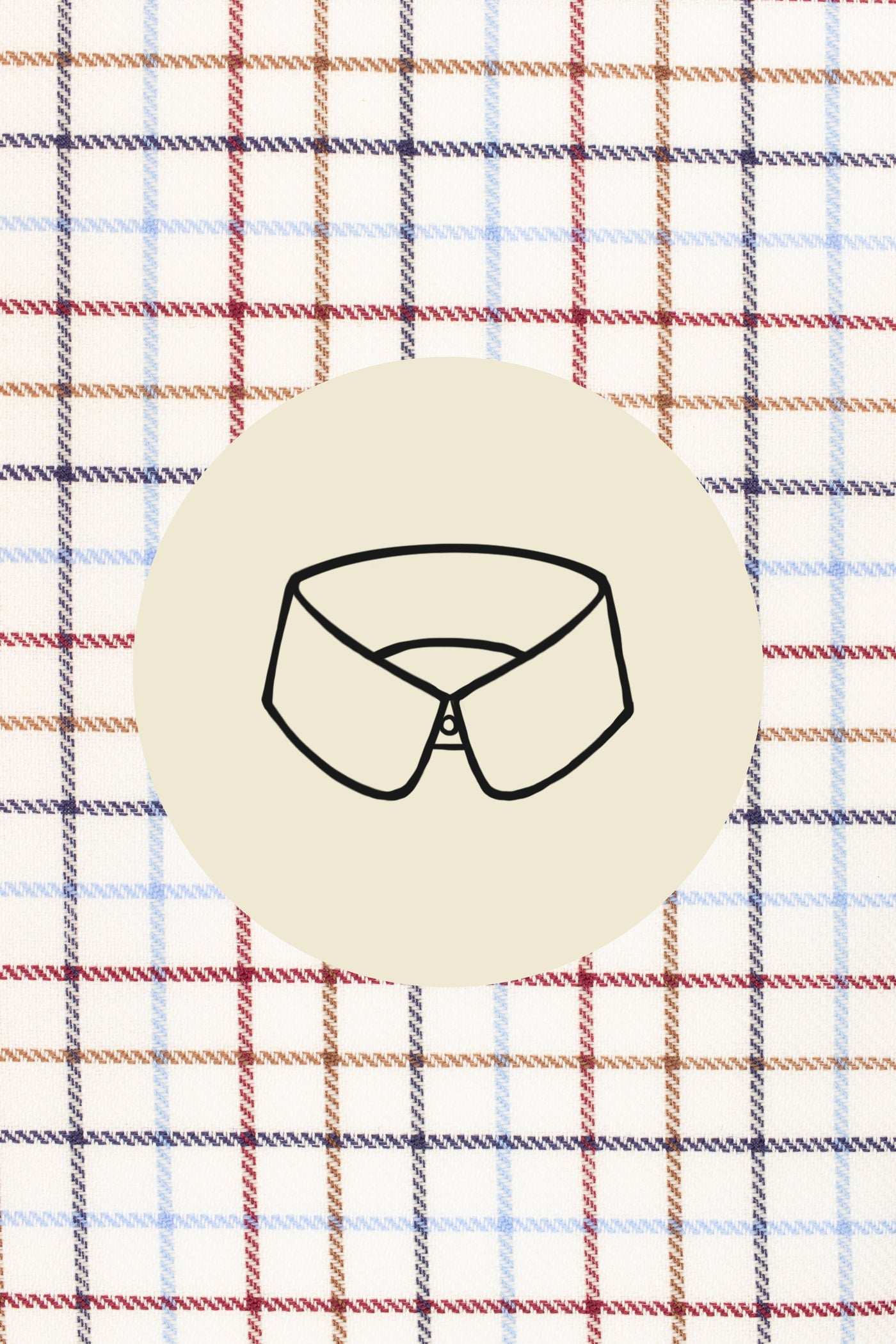 Red/blue/brown/black checkered tattersall (0046) with Lignano collar