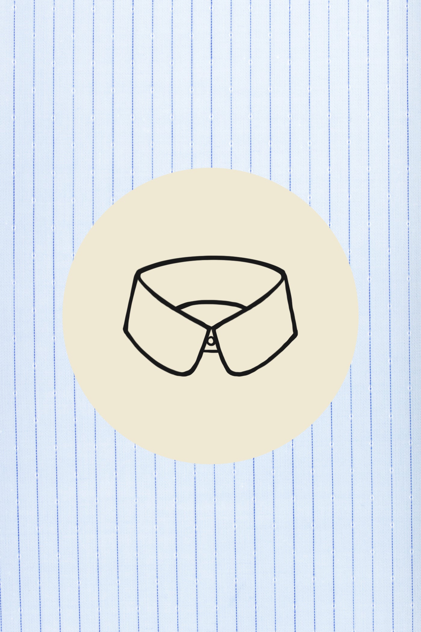 Blue thin stripes with small white dots (0059) with Lignano collar