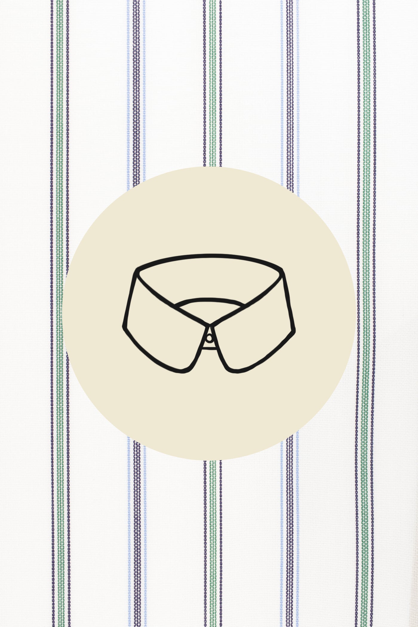 Sparely green and blue stripes on white (0095) with Lignano collar
