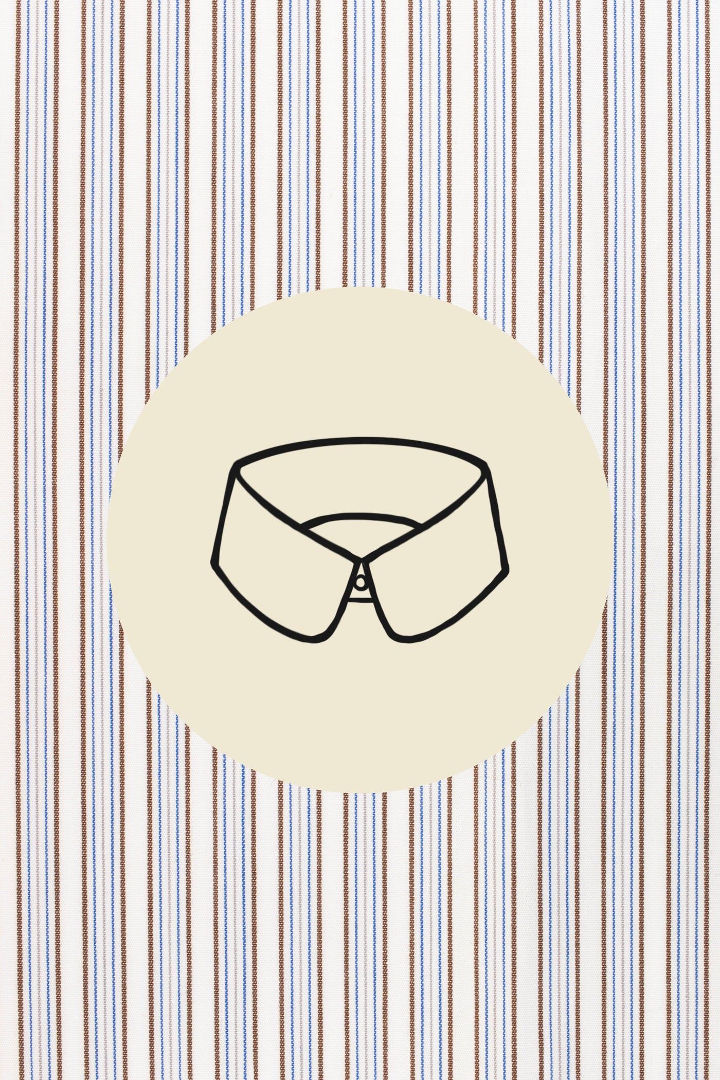 Brown, yellow and blue stripes on white (0004) with Lignano collar