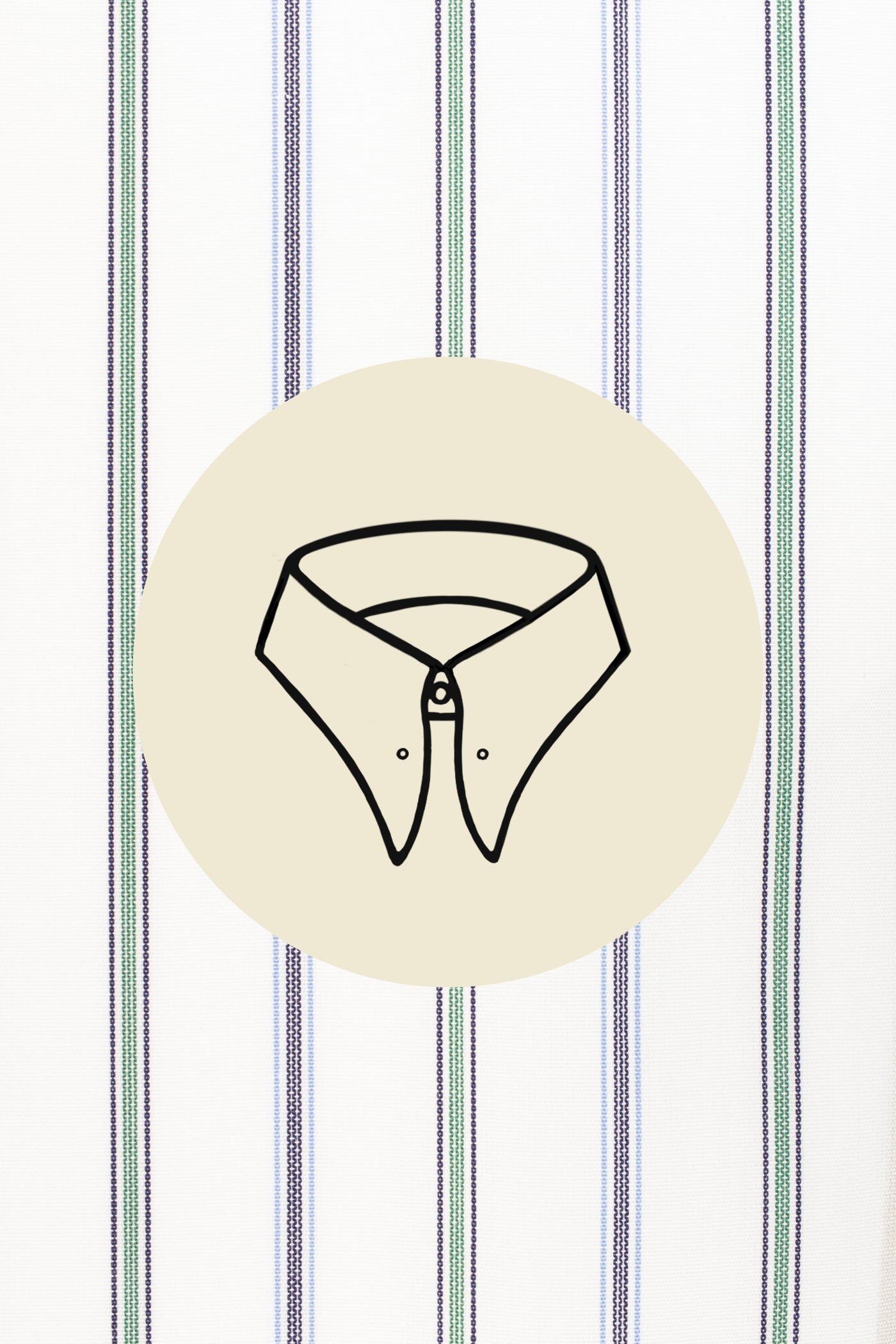 Sparely green and blue stripes on white (0095) with Monfalcone pin collar