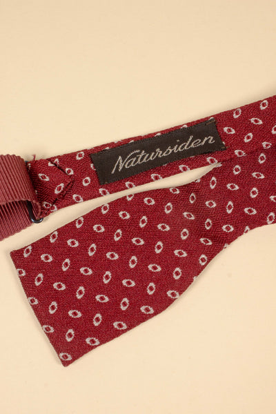 SWEDISH 1950S/1960S RED BOW TIE WITH WHITE PATTERN