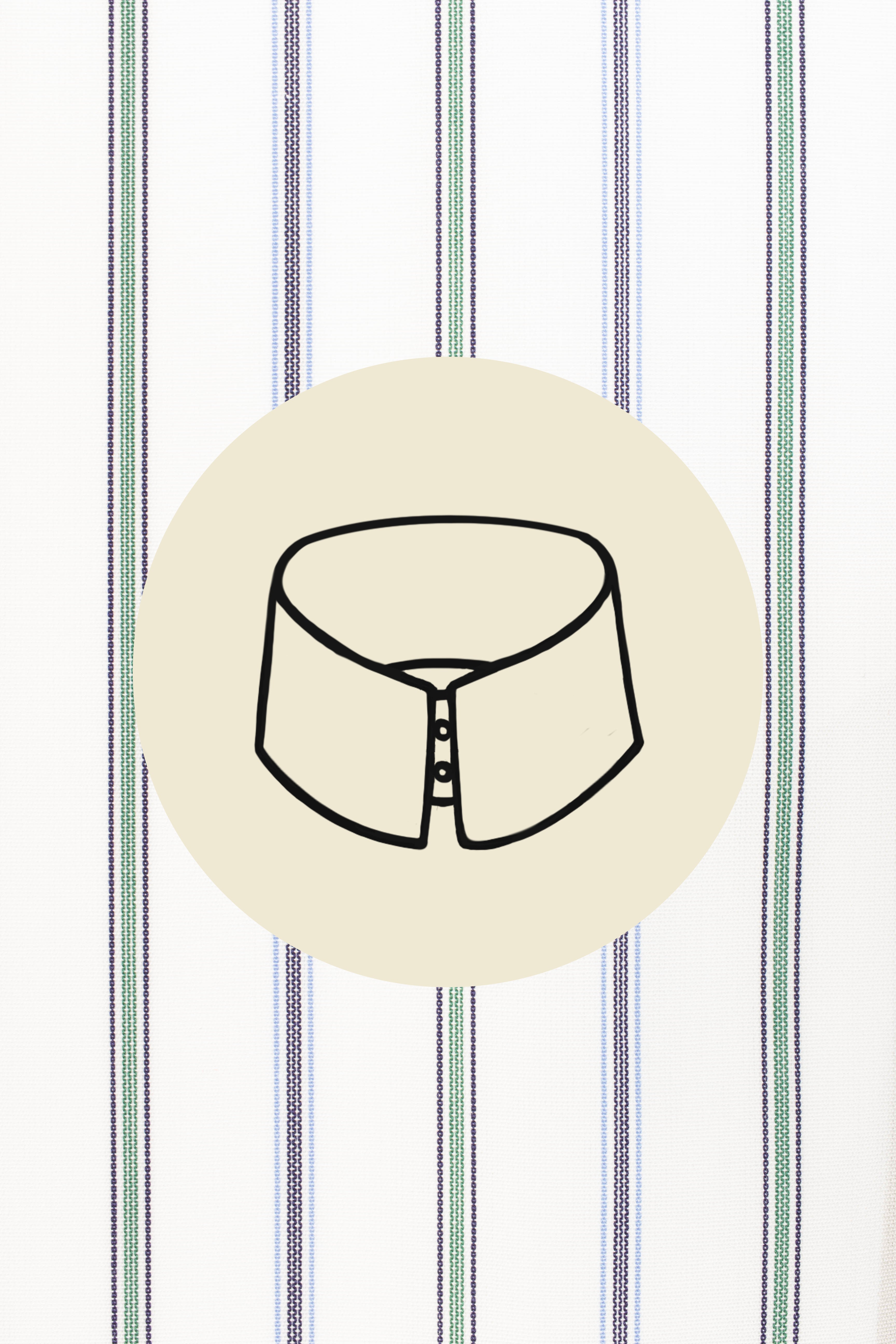 Sparely green and blue stripes on white (0095) with Trieste regular co ...