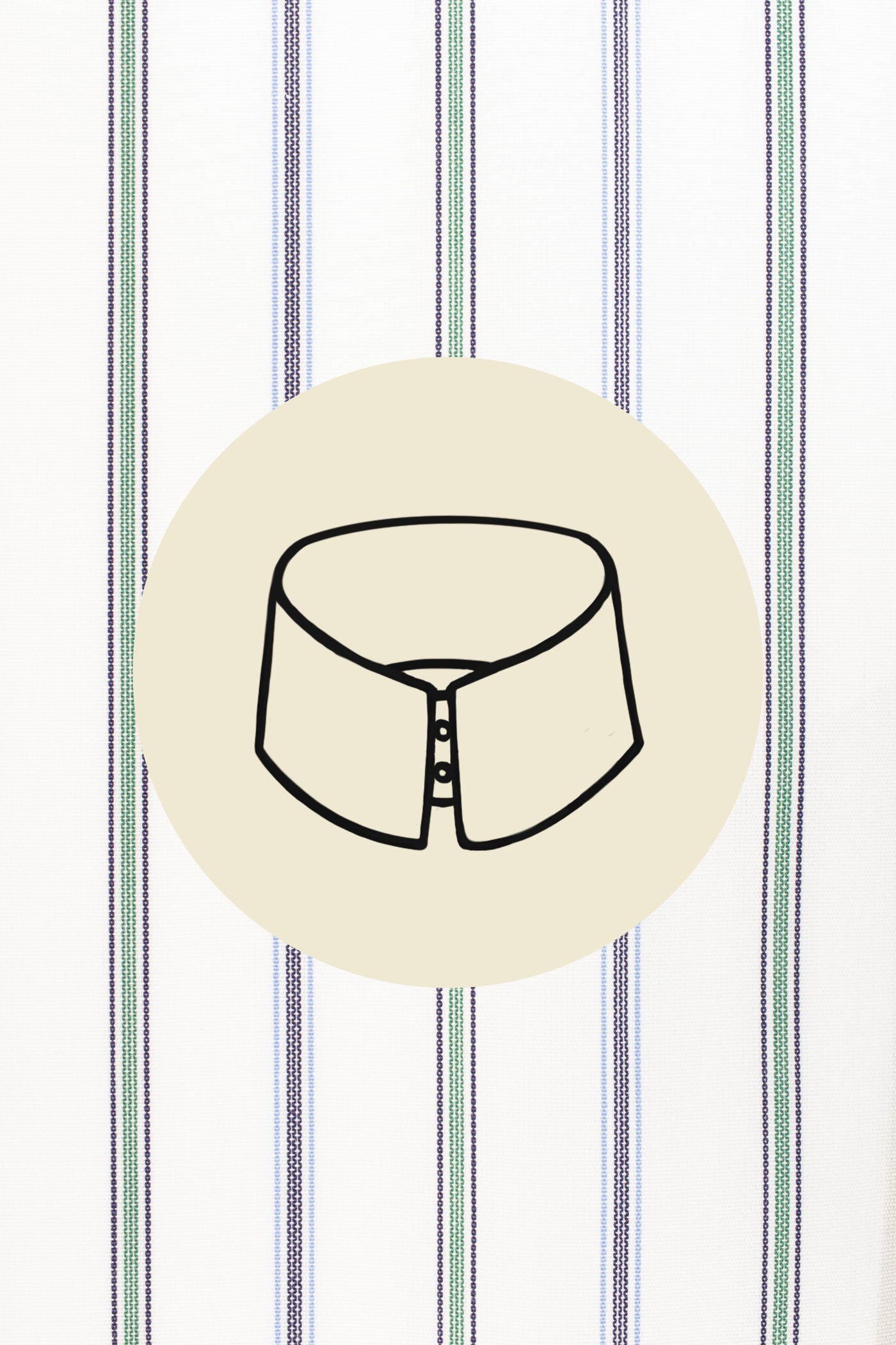 Sparely green and blue stripes on white (0095) with Trieste regular collar