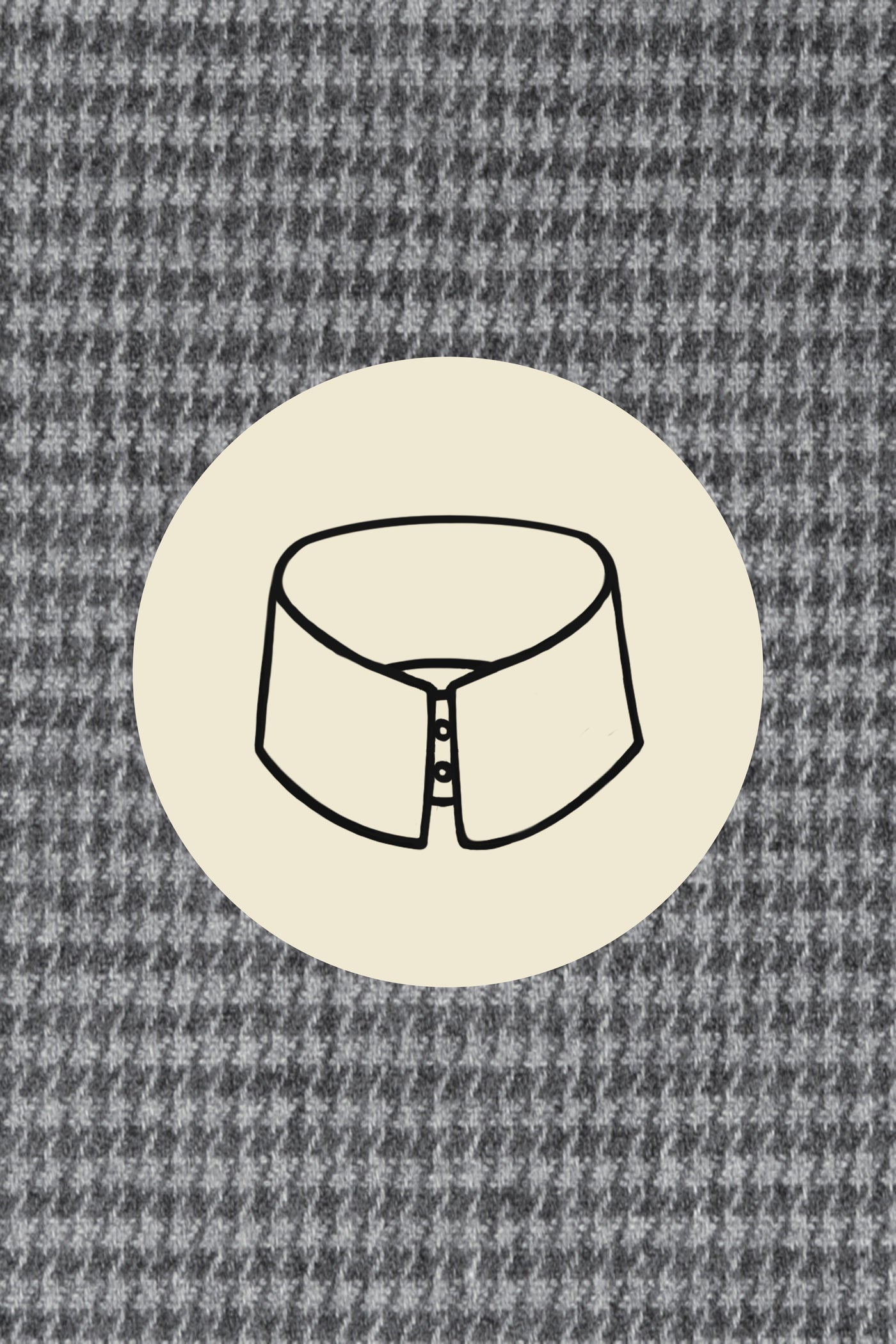 Grey houndstooth brushed (0111) with Trieste regular collar