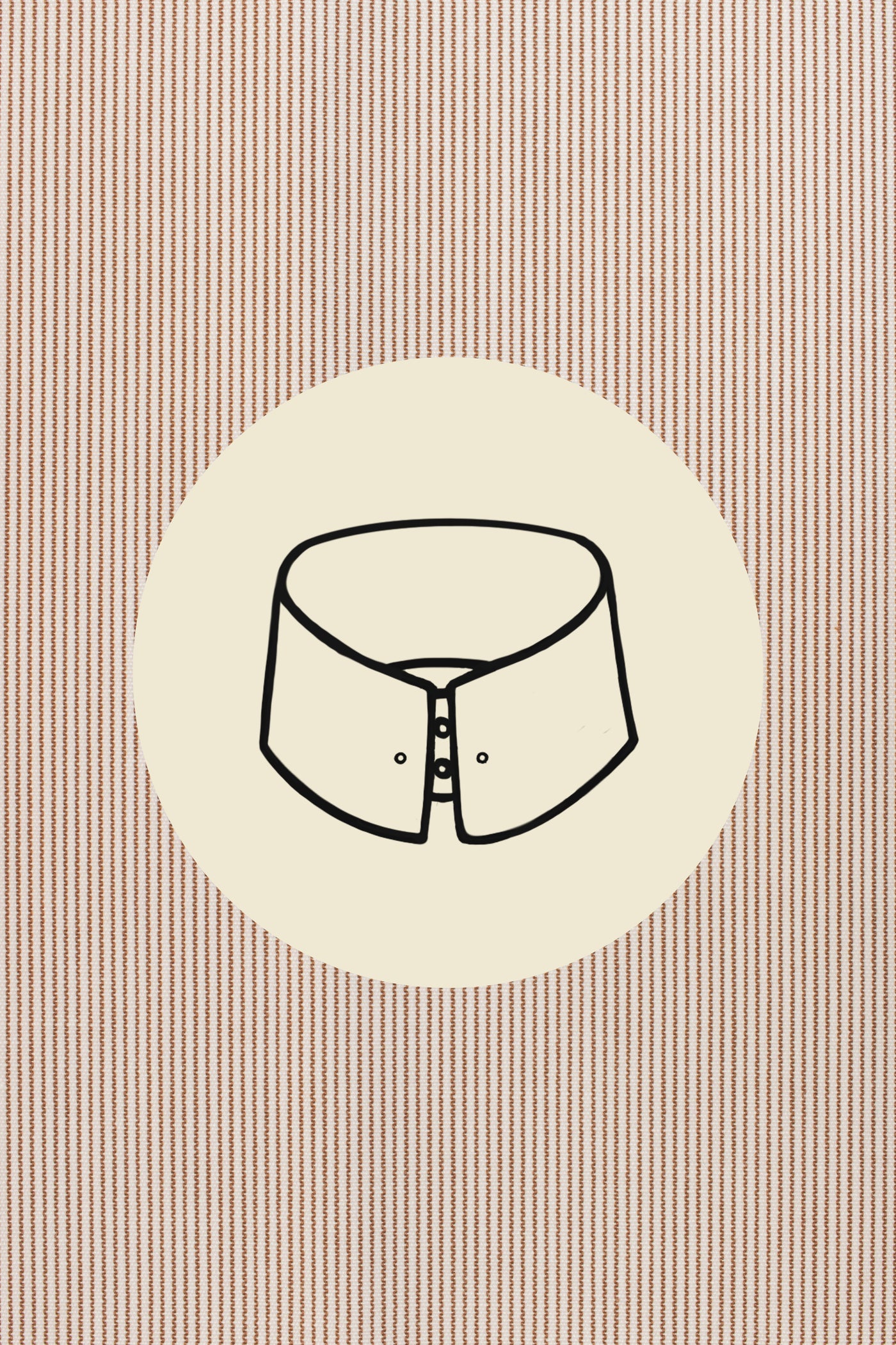 Thin brown stripes on white (0028) with Trieste pin collar