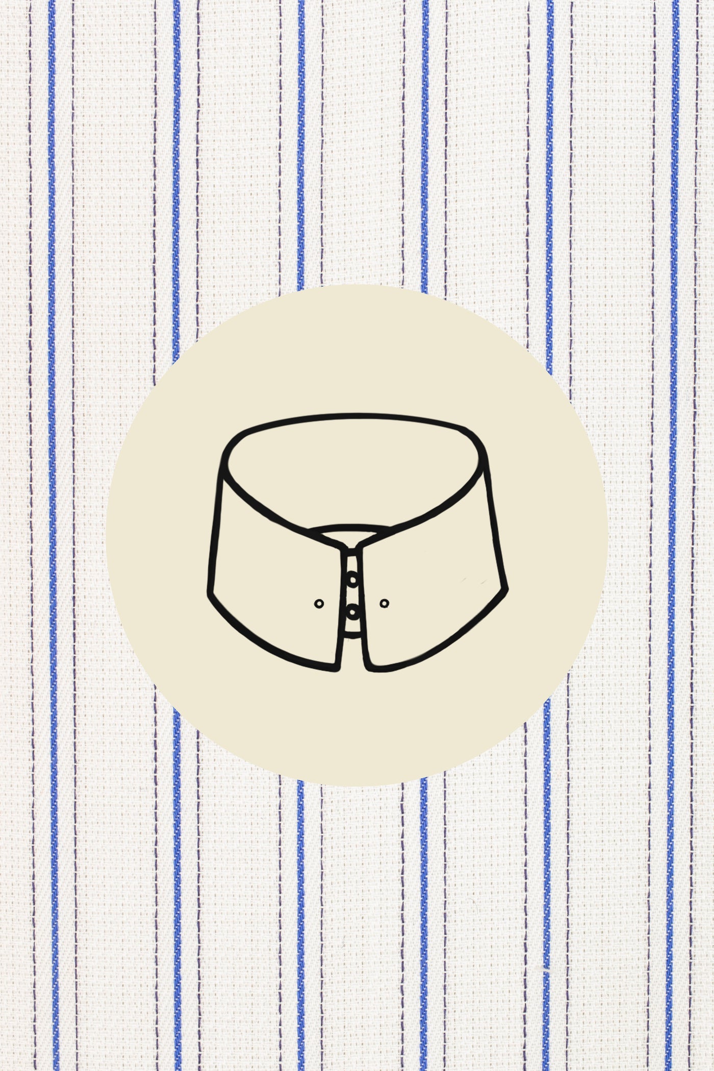 Sparely blue stripes on white (0062) with Trieste pin collar