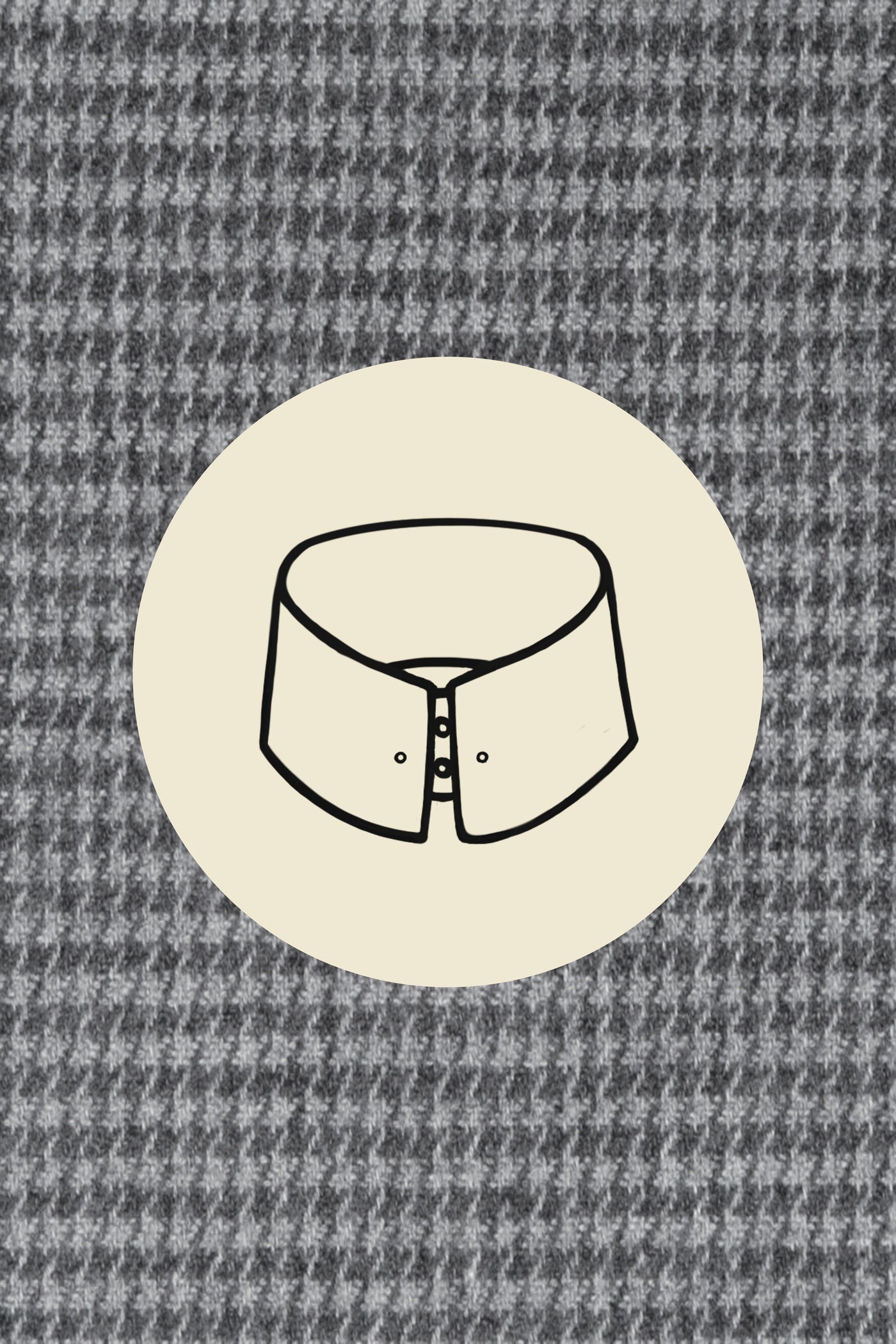 Grey houndstooth brushed (0111) with Trieste pin collar