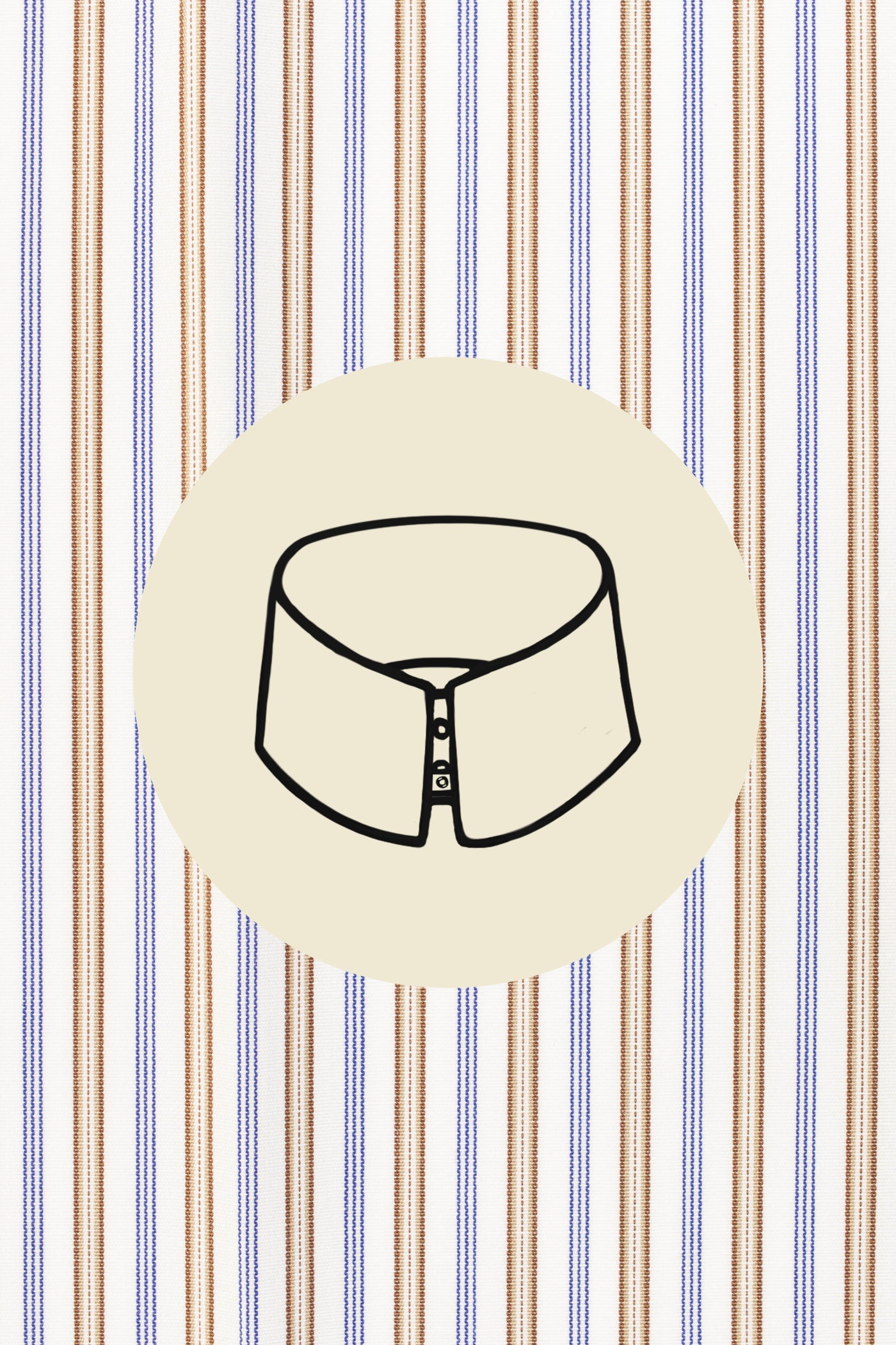 Blue and light brown stripes on white (0005) with Trieste tab collar